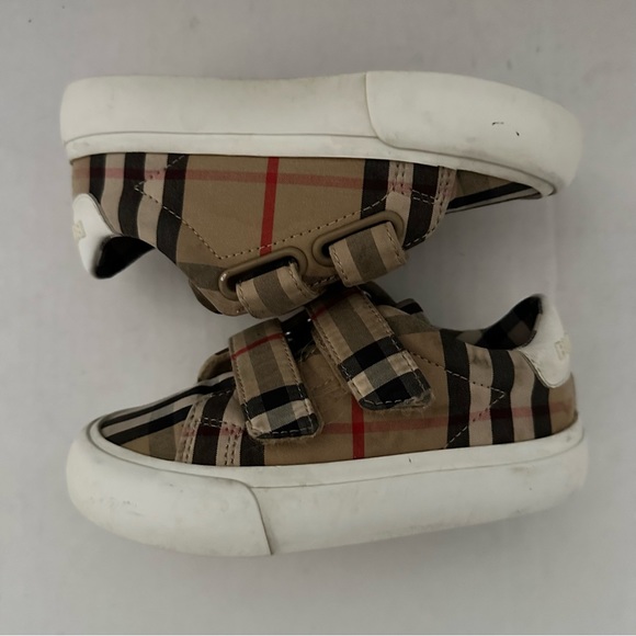 Burberry kid sneakers 24 tan and white - Picture 3 of 7